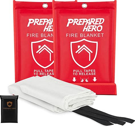 <strong>Prepared Hero</strong> Emergency <strong>Fire Blanket</strong> - 2 Pack + 2 Hooks- <strong>Fire</strong> Suppression <strong>Blanket</strong> for Kitchen, 40” x 40” <strong>Fire Blanket</strong> for Home, Fiberglass <strong>Fire Blanket</strong> Visit the <strong>Prepared Hero</strong> Store 4. . Prepared hero fire blanket